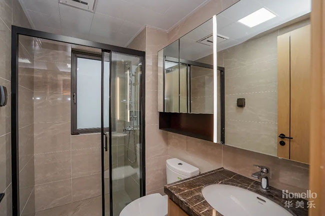 108㎡三居，設計橫廳實木一體柜，體驗簡約實用的奶油風生活